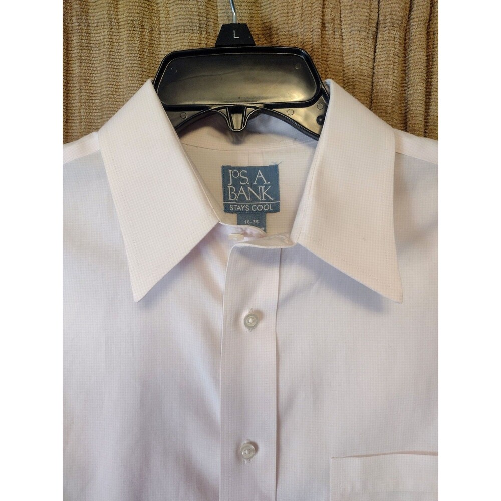 Jos. A Bank Stays Cool crisp pink dress shirt 16-35 - Picture 2 of 7